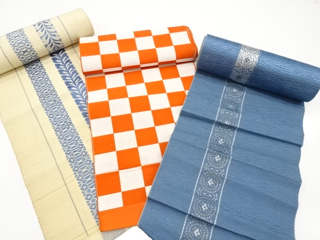 アンティーク　帯地反物3本セット